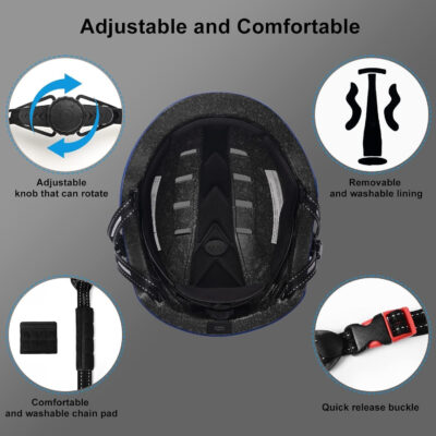 689b4bd15f6d05b4a90f6e7c0bef0cd9a1bbc43dcbaa88823b42a.jpg Bike Helmets for Adults - Front and Rear LED Lights Adjustable Bicycle Helmet for Adults Men Women Scooter Helmet for Commuting, Road Biking, Skating, Scooter