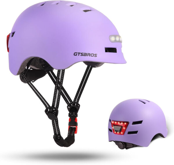 689b4bdc1c3c16f1ab432f613fa55281cda73f8457d7d813abb46.jpg Bike Helmets for Adults - Front and Rear LED Lights Adjustable Bicycle Helmet for Adults Men Women Scooter Helmet for Commuting, Road Biking, Skating, Scooter