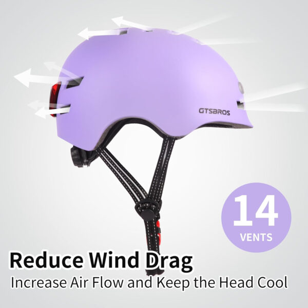 689b4becc68f64cf7bba702672a021c5c9484c707427b4bef8ecb.jpg Bike Helmets for Adults - Front and Rear LED Lights Adjustable Bicycle Helmet for Adults Men Women Scooter Helmet for Commuting, Road Biking, Skating, Scooter