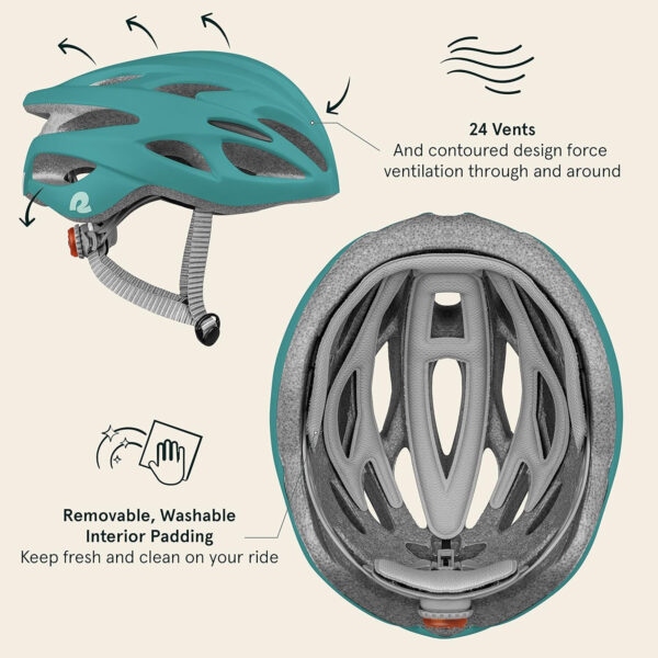 689b4c4b30eec668884aa45291a27008dcec210649f65b88ab06c.jpg Retrospec Silas Adult Bike Helmet with Light for Men & Women - Lightweight, Comfortable
