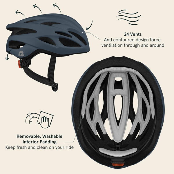 689b4c5d8b10e69fe4799482f6d1016348c45d517c9b83b5a295c.jpg Retrospec Silas Adult Bike Helmet with Light for Men & Women - Lightweight, Comfortable