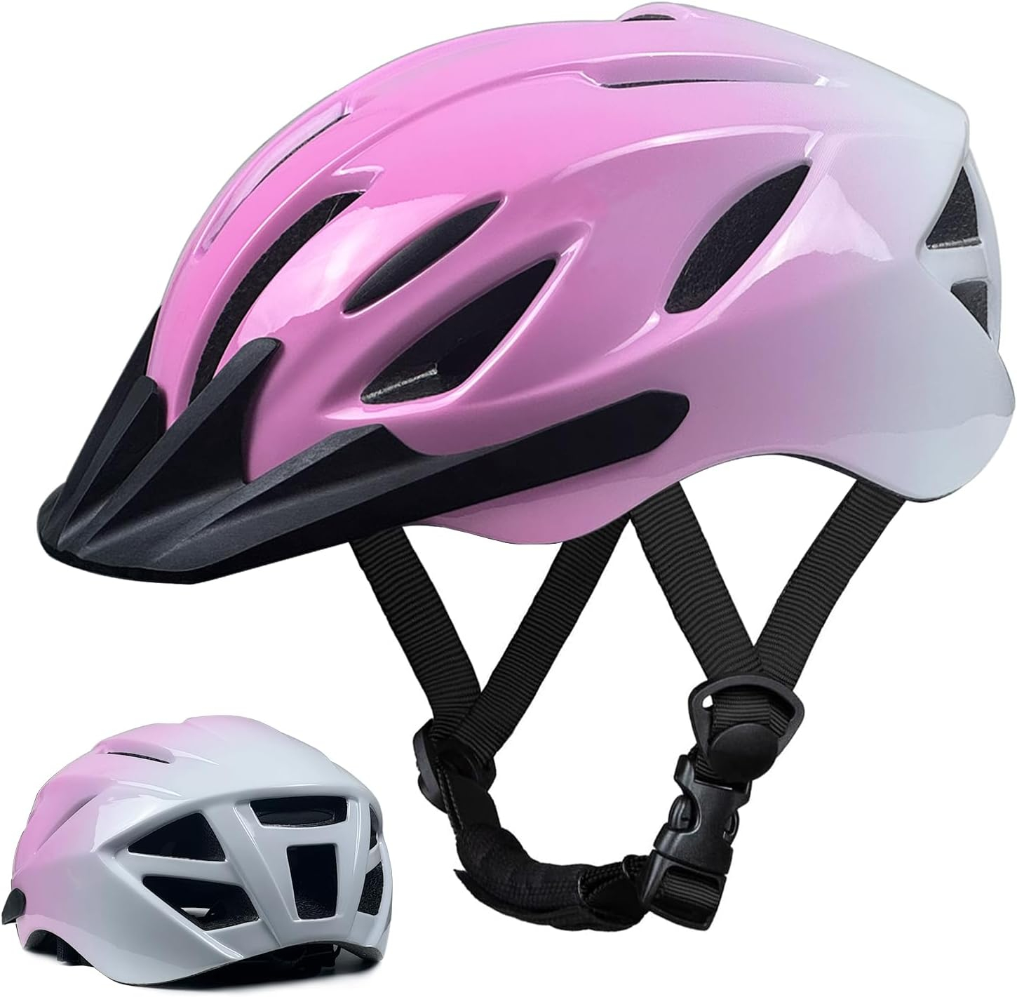 Adult Bike Helmet for Men Women Ages 14 and Up, Streamlined Design with Snap On/Off Visor Moisture-Washable Lining, Bicycle Cycling Helmets Can Fit Head Circumference 58-62cm
