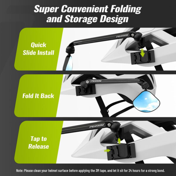 Bike Helmet Mirror for Cycling- 360° Adjustable and Rotatable Safe Rearview Helmet Mirror for Bicycle Riding Accessories and Other Outdoor Activities, Easy to Install