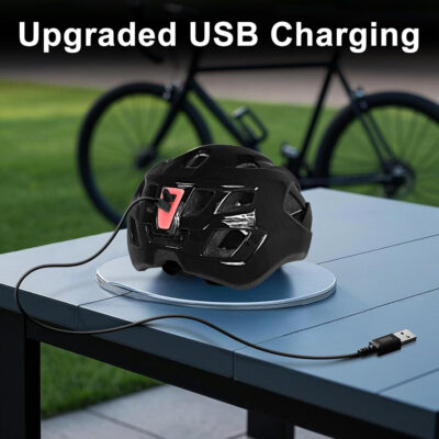Bike Helmet Adult for Men, Lightweight Ebike Helmet with LED Light & Magnetic Goggles, USB Charging Cable Included, Cycling Helmet for Adult with Adjustable Dial Fit 22.8"- 24.4 "