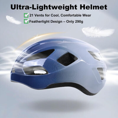 Bike Helmet Adult for Men, Lightweight Ebike Helmet with LED Light & Magnetic Goggles, USB Charging Cable Included, Cycling Helmet for Adult with Adjustable Dial Fit 22.8"- 24.4 "