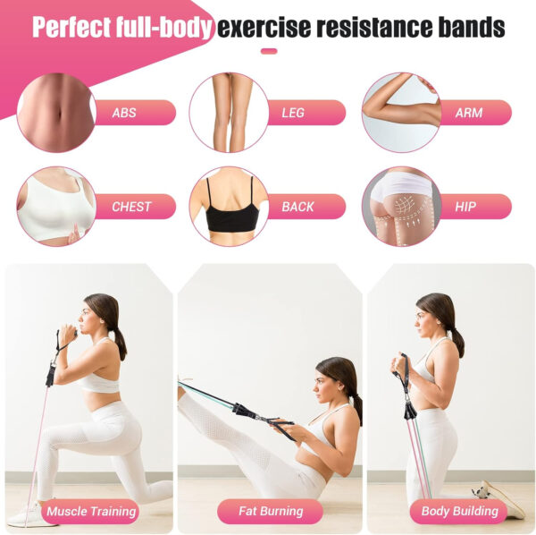 689b4d84e4876fccc22af80818c42fa88014a4047a624cca0bd88.jpg Resistance Bands with Handles for Women, 5 Level Exercise Bands Workout Bands for Physical Therapy, Yoga, Pilates, Door Anchor, Storage Pouch