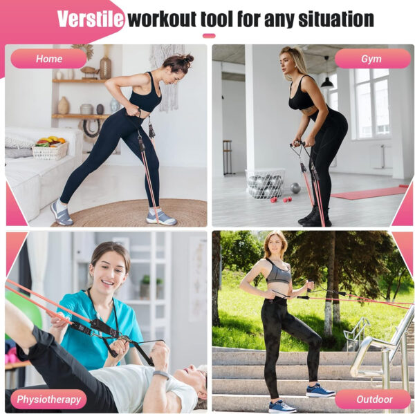 689b4d868799e2cdb272c19bd30b134e44a3fc4e7c43b56c87e16.jpg Resistance Bands with Handles for Women, 5 Level Exercise Bands Workout Bands for Physical Therapy, Yoga, Pilates, Door Anchor, Storage Pouch