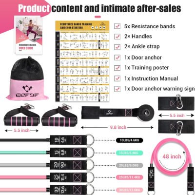 689b4d884cb3cd1642451fda38ab3d8413079b7c0ddca32f42e45.jpg Resistance Bands with Handles for Women, 5 Level Exercise Bands Workout Bands for Physical Therapy, Yoga, Pilates, Door Anchor, Storage Pouch