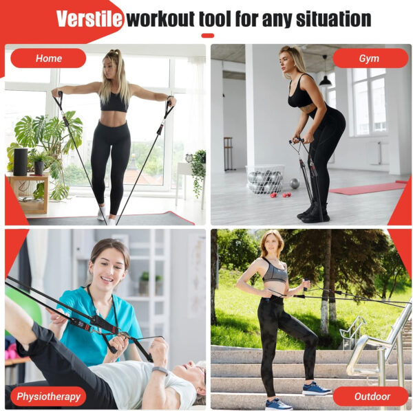 689b4d91d294d440cb7d0739eb5962faf58574fe7e53db1409fd1.jpg Resistance Bands with Handles for Women, 5 Level Exercise Bands Workout Bands for Physical Therapy, Yoga, Pilates, Door Anchor, Storage Pouch