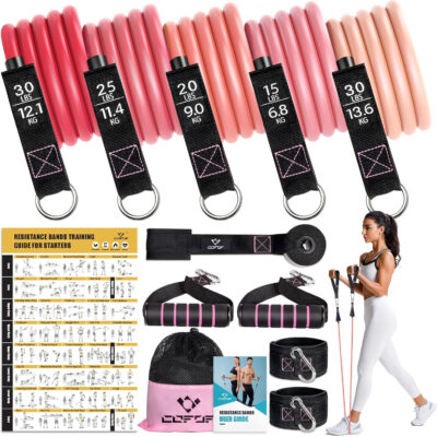 689b4daaba63109413290a96994bd24015a5cd105767417a9f061.jpg Resistance Bands with Handles for Women, 5 Level Exercise Bands Workout Bands for Physical Therapy, Yoga, Pilates, Door Anchor, Storage Pouch