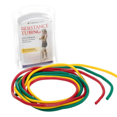 689b4df9a21cb3b4b9abd32d4b16e0b910eac95fb6f9eba1b81f1.jpg THERABAND Resistance Tubes, Professional Latex Elastic Tubing, Upper & Lower Body, Core Exercise, Physical Therapy, Lower Pilates, At-Home Workouts, & Rehab, 5 Foot, Yellow, Red, & Green, Beginner Set