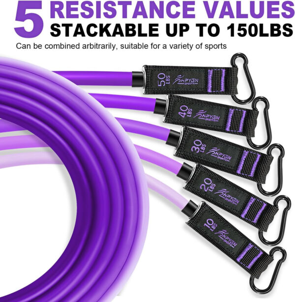 HPYGN Resistance Bands, Exercise Bands with Handles, Fitness Bands, Workout Bands with Door Anchor and Ankle Straps, for Heavy Resistance Training, Physical Therapy, Shape Body, Yoga, Home Workout Set