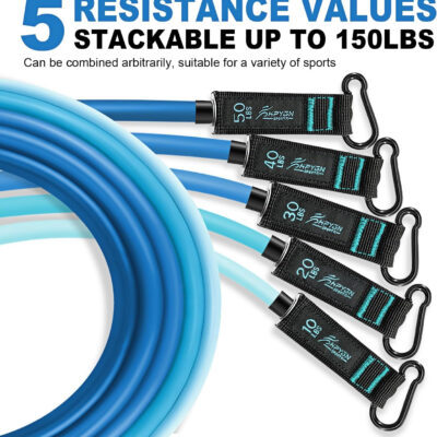 HPYGN Resistance Bands, Exercise Bands with Handles, Fitness Bands, Workout Bands with Door Anchor and Ankle Straps, for Heavy Resistance Training, Physical Therapy, Shape Body, Yoga, Home Workout Set