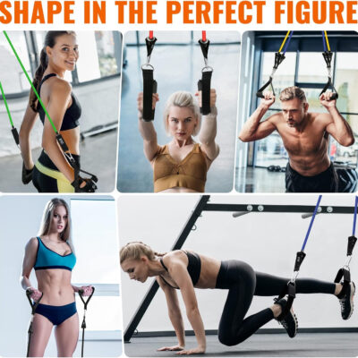 Aihoye Resistance Bands for Working Out, Exercise Bands with Handles, Stretch Bands for Exercise, Workout Bands with Door Anchors for Physical Therapy & Strength Training