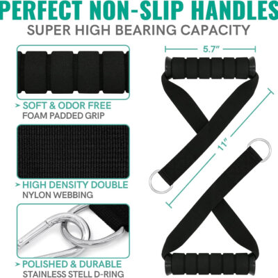 Aihoye Resistance Bands for Working Out, Exercise Bands with Handles, Stretch Bands for Exercise, Workout Bands with Door Anchors for Physical Therapy & Strength Training