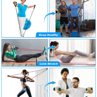 Brebebe Door Anchor Strap for Resistance Bands Exercises, Multi Point Anchor Gym Attachment for Home Fitness, Portable Door Band Resistance Workout Equipment, Easy to Install, Punch-Free, Nail-Free