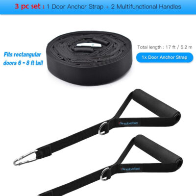 Brebebe Door Anchor Strap for Resistance Bands Exercises, Multi Point Anchor Gym Attachment for Home Fitness, Portable Door Band Resistance Workout Equipment, Easy to Install, Punch-Free, Nail-Free