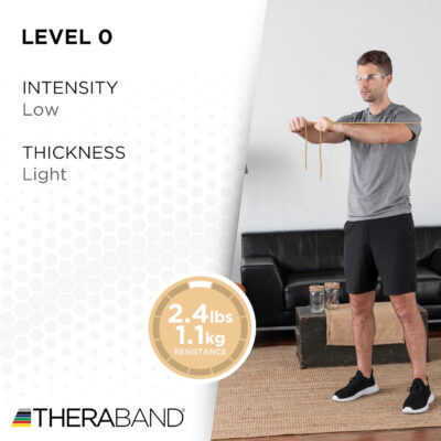689b500757fd481021c9eff7520a46b95b15e197f58088f87678e.jpg THERABAND Resistance Tubes, Professional Latex Elastic Tubing For Upper & Lower Body, Core Exercise, Physical Therapy, Lower Pilates, At-Home Workouts, & Rehab, 25 Foot, Red, Medium, Beginner Level 3