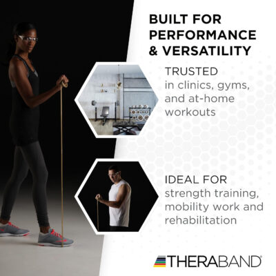 689b500fe814533e0de62b60038c2b350a86d083940290eb5faef.jpg THERABAND Resistance Tubes, Professional Latex Elastic Tubing For Upper & Lower Body, Core Exercise, Physical Therapy, Lower Pilates, At-Home Workouts, & Rehab, 25 Foot, Red, Medium, Beginner Level 3