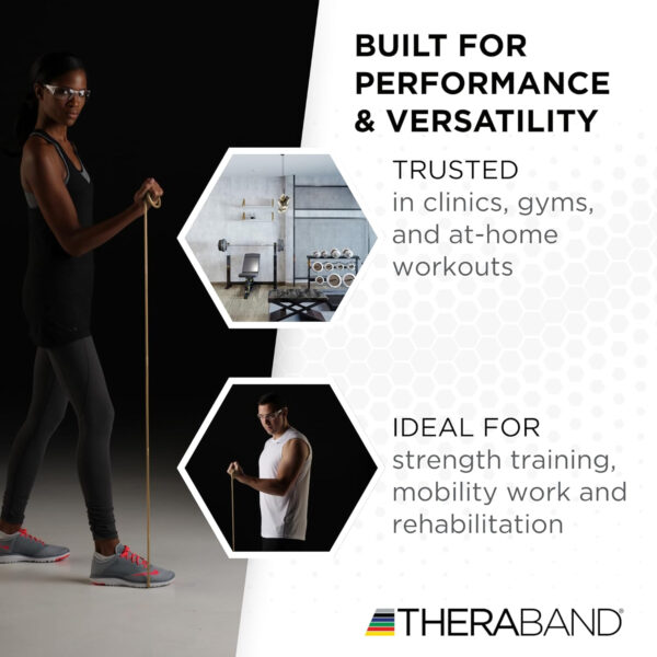 689b500fe814533e0de62b60038c2b350a86d083940290eb5faef.jpg THERABAND Resistance Tubes, Professional Latex Elastic Tubing For Upper & Lower Body, Core Exercise, Physical Therapy, Lower Pilates, At-Home Workouts, & Rehab, 25 Foot, Red, Medium, Beginner Level 3