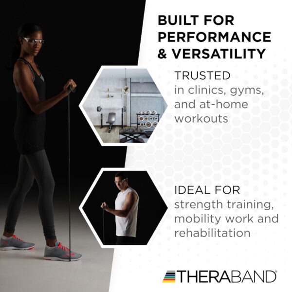 689b501cbcc1a492d1ea72ad9539e8f69bc33a0c90a36ca1e9de5.jpg THERABAND Resistance Tubes, Professional Latex Elastic Tubing For Upper & Lower Body, Core Exercise, Physical Therapy, Lower Pilates, At-Home Workouts, & Rehab, 25 Foot, Red, Medium, Beginner Level 3