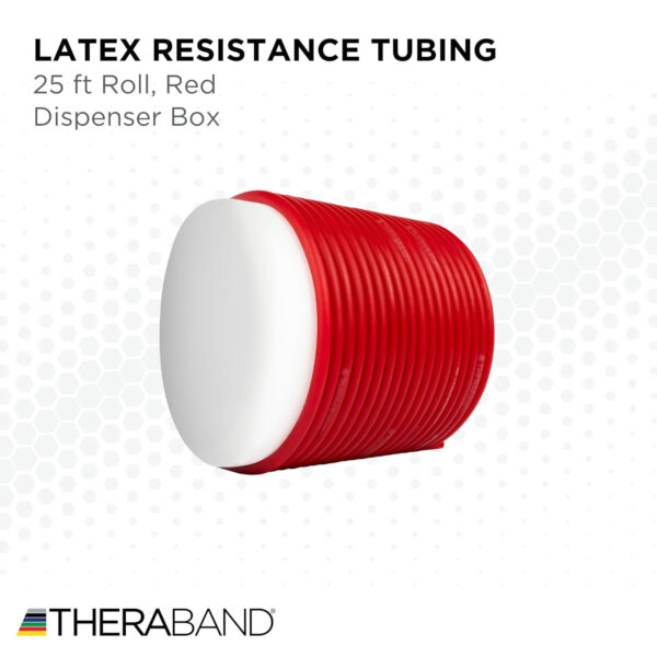 689b501e3b7626ca0158fe2608e38ccd689bdf1c9fa828738bc5b.jpg THERABAND Resistance Tubes, Professional Latex Elastic Tubing For Upper & Lower Body, Core Exercise, Physical Therapy, Lower Pilates, At-Home Workouts, & Rehab, 25 Foot, Red, Medium, Beginner Level 3