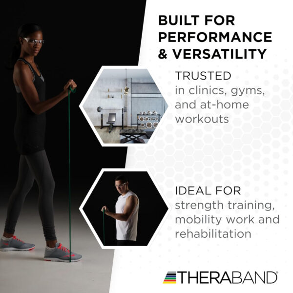 689b50328256195b9feb7e864476d090388594993479d1c1b5f0e.jpg THERABAND Resistance Tubes, Professional Latex Elastic Tubing For Upper & Lower Body, Core Exercise, Physical Therapy, Lower Pilates, At-Home Workouts, & Rehab, 25 Foot, Red, Medium, Beginner Level 3