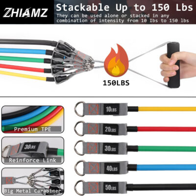 689b5067e6114e1c53870bd703398b4850ac9d7be98c1c21ffc0d.jpg Resistance Bands with Handles, Single Resistance Bands, Exercise Bands with Handles, for Resistance Training, Physical Therapy, Home Workouts, Fitness, Pilates