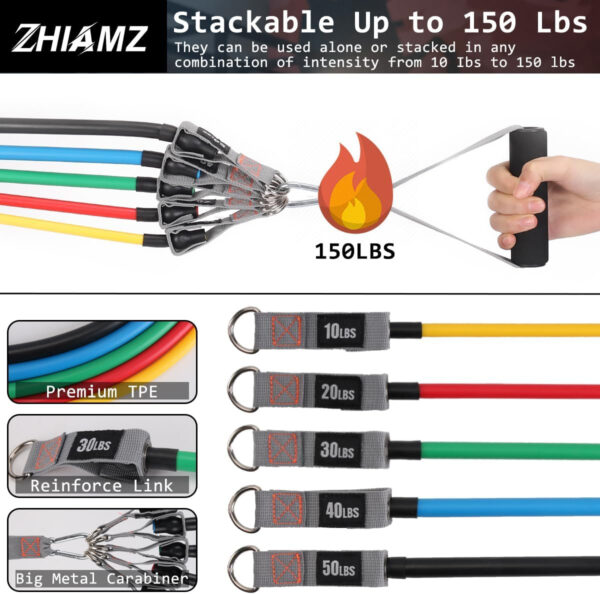 689b5067e6114e1c53870bd703398b4850ac9d7be98c1c21ffc0d.jpg Resistance Bands with Handles, Single Resistance Bands, Exercise Bands with Handles, for Resistance Training, Physical Therapy, Home Workouts, Fitness, Pilates