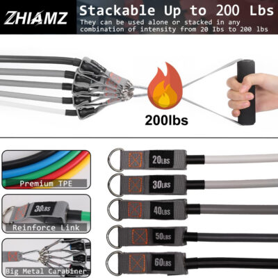 689b5073546456ee5448e6dbdcaf4f31296e27410b7240e60ce24.jpg Resistance Bands with Handles, Single Resistance Bands, Exercise Bands with Handles, for Resistance Training, Physical Therapy, Home Workouts, Fitness, Pilates