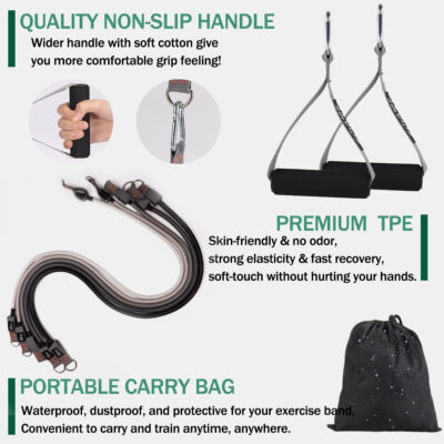 689b50749ce6d73e43582e10d98a48094eb8c2cf12044a8f9a7ec.jpg Resistance Bands with Handles, Single Resistance Bands, Exercise Bands with Handles, for Resistance Training, Physical Therapy, Home Workouts, Fitness, Pilates