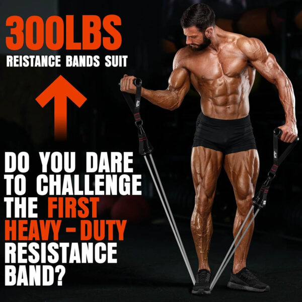 689b50abe3eb1bd901df5b721877bce921445a79a529c9ef6a19f.jpg Heavy Resistance Bands for Working Out, 300LBS Exercise Bands with Handles, Workout Bands for Men, Weight Fitness Bands Set for Muscle Training, Strength, Slim, Yoga, Home Gym Equipment
