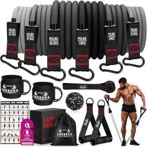 689b50b217122af35162980ee1bf9a14486c848376c3a69c92ff8.jpg Heavy Resistance Bands for Working Out, 300LBS Exercise Bands with Handles, Workout Bands for Men, Weight Fitness Bands Set for Muscle Training, Strength, Slim, Yoga, Home Gym Equipment