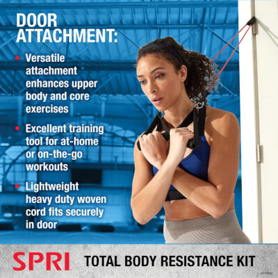 689b516595b2c9d28fe5a65f61f935cd3a8f5cf89173e9fb41a4b.jpg SPRI Resistance Band Kit - Resistance Training Interchangeable Tubes for Full Body Toning - Includes 5 Exercise Bands, Ankle/Wrist Strap with Padded Handles, Door Anchor, Exercise Guide, Carry Bag