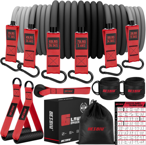 689b521f5e7cab2efc509aeedf29dcddcc31cb5e0e1f1df93a1bb.jpg Heavy Resistance Bands for Working Out, 300lbs/360lb/420lb Exercise Bands Workout Bands with Handles, Door Anchor, Ankle Straps, Home Gym Workout Equipment for Men Fitness Strength Training Stretching