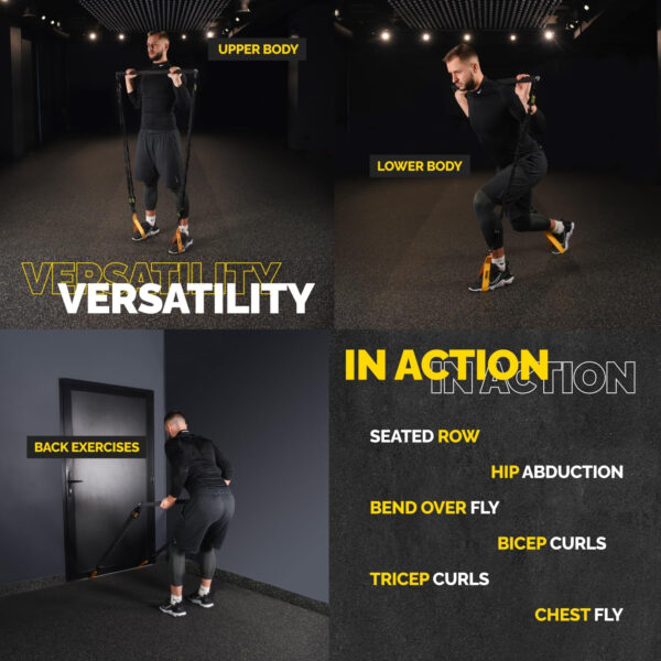Tube Resistance Bands for Working Out Men and Women - Exercise Bands Resistance Bands Set, Resistance Band Bar, Handles, Ankle Straps, Foot Straps and Door Anchor