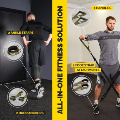 Tube Resistance Bands for Working Out Men and Women - Exercise Bands Resistance Bands Set, Resistance Band Bar, Handles, Ankle Straps, Foot Straps and Door Anchor