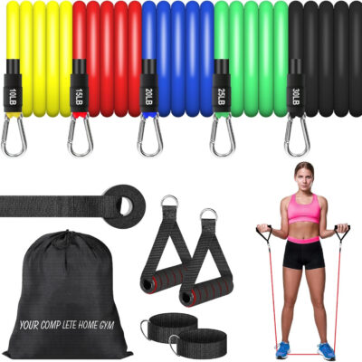 689b53de1ab4f1674923b5d4837691be15fcda77f29dde47934a7.jpg Resistance Bands Set, Workout Bands with Handles, Door Anchor, Ankle Straps and Carry Bag, Exercise Bands for Shape Body and Home Workouts