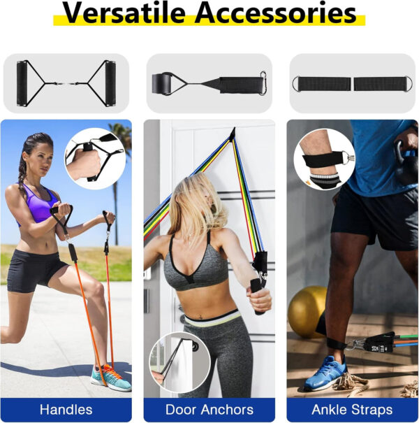 689b5406493574852aa3a79aeb7381b37a7f9db56c8ea9b449545.jpg Resistance Bands Set, Workout Bands with Handles, Door Anchor, Ankle Straps and Carry Bag, Exercise Bands for Shape Body and Home Workouts