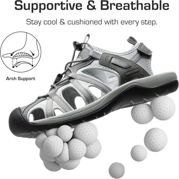 DREAM PAIRS Men's Sandals Hiking Water Sport Athletic Beach Outdoor Comfortable Casual Closed Toe Summer Sandal Shoes