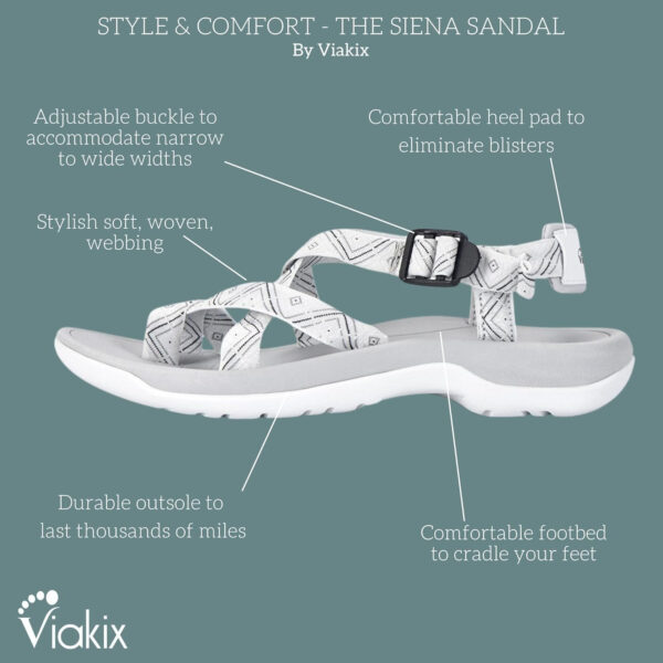 Viakix Womens Walking Sandals: Cute Stylish Comfy Athletic Sport Outdoor Hiking Sandal for Trekking Water Outdoor Beach With Arch Support for Womens Ladies