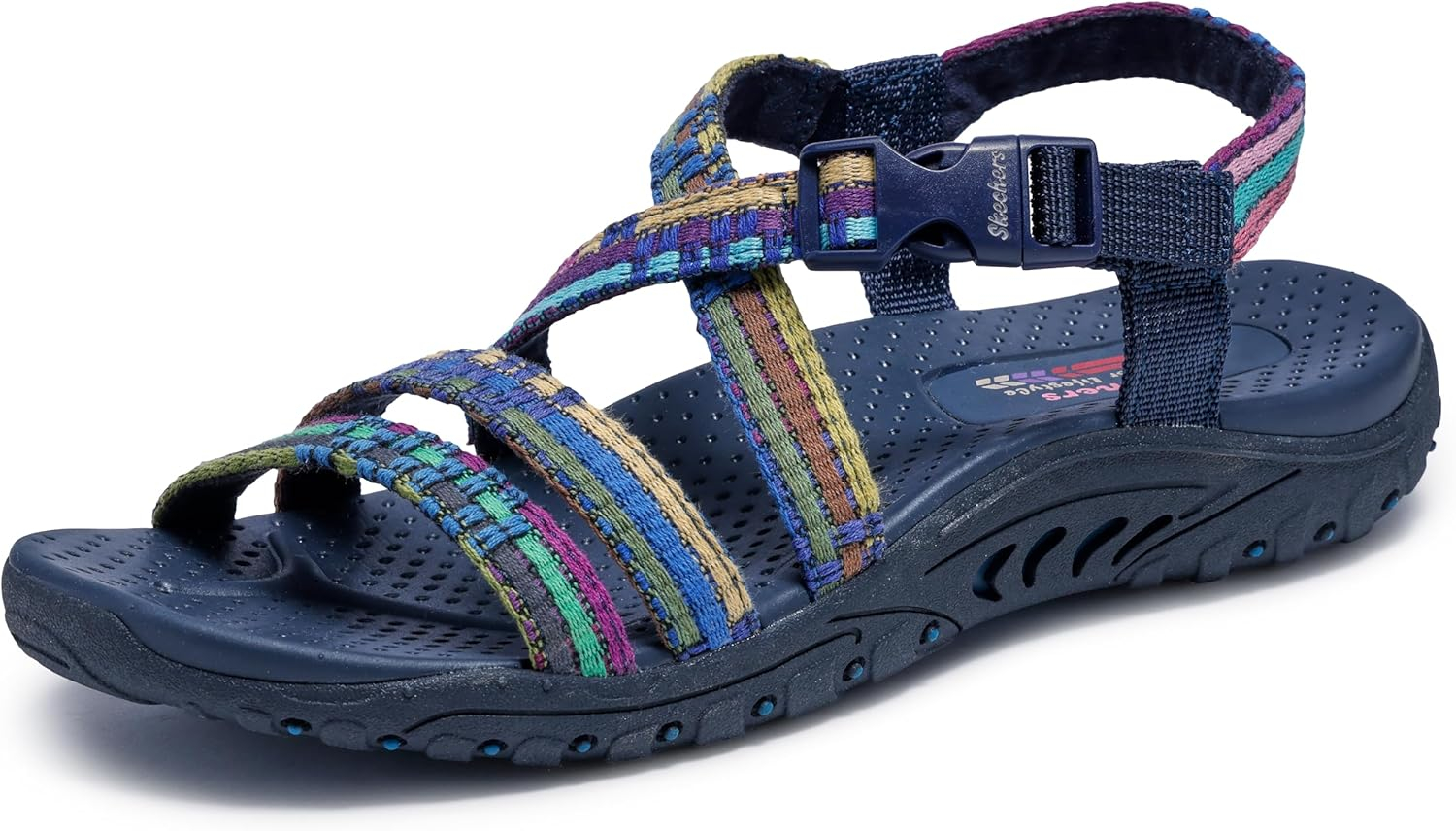 Skechers Women's Reggae-Sew Me-Boho Woven Strappy Slingback Sandal