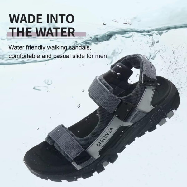 689b5a499f2ae9bb9fb972f1874b1fbcab8dc18fbd20aafe185ff.jpg MEGNYA Mens Comfortable Walking Sandals, Soft Sports Hiking Sandals with Three Adjustable Hook And Loop Straps, Casual Beach Athletic Sandals for Outdoor Active Camping