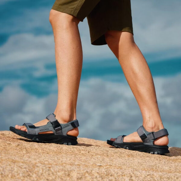 689b5a4b30a70c6f4d269daebc7c6b923623b6150c380edec71cd.jpg MEGNYA Mens Comfortable Walking Sandals, Soft Sports Hiking Sandals with Three Adjustable Hook And Loop Straps, Casual Beach Athletic Sandals for Outdoor Active Camping