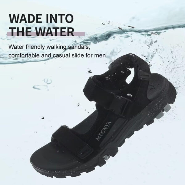 689b5a54777b9eaa4d779b3c530225efed295acc8583d53da5557.jpg MEGNYA Mens Comfortable Walking Sandals, Soft Sports Hiking Sandals with Three Adjustable Hook And Loop Straps, Casual Beach Athletic Sandals for Outdoor Active Camping