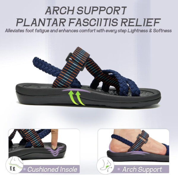 689b5c07806735a2ca560e29600377916906433b5c04faf29bc66.jpg MEGNYA Comfortable Womens Hiking Sandals, Flip Flop Walking Sandals with Arch Support, Athletic Sandals with Hook and Loop Straps for Beach Vacation Adventure