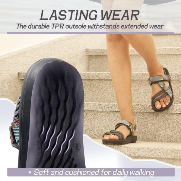 689b5c260dc213b47697933dc0fdeac7e17dac0b0bf455873168c.jpg MEGNYA Comfortable Womens Hiking Sandals, Flip Flop Walking Sandals with Arch Support, Athletic Sandals with Hook and Loop Straps for Beach Vacation Adventure