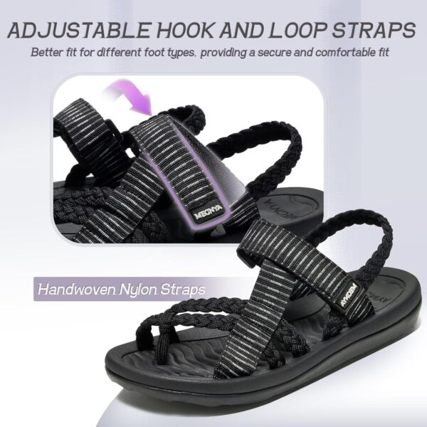 689b5c2e77ef5b0c12abc615499af07536eda2bec175a72de4368.jpg MEGNYA Comfortable Womens Hiking Sandals, Flip Flop Walking Sandals with Arch Support, Athletic Sandals with Hook and Loop Straps for Beach Vacation Adventure