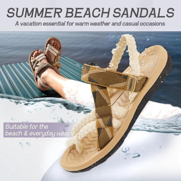 689b5c5ebf708fddff3f9866c53be44e1300c6dec0fd77e83a9d7.jpg MEGNYA Comfortable Womens Hiking Sandals, Flip Flop Walking Sandals with Arch Support, Athletic Sandals with Hook and Loop Straps for Beach Vacation Adventure