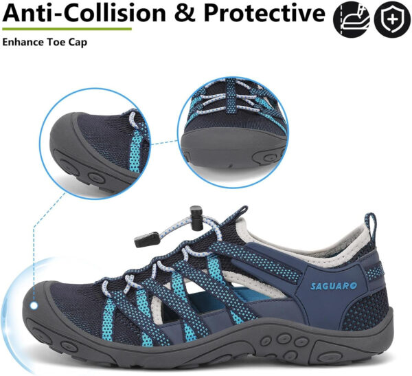 Mishansha Womens Hiking Sandals Closed Toe Comfortable Sport Sandal Non-Slip Quick Dry Water Shoes for Outdoor Beach Trekking
